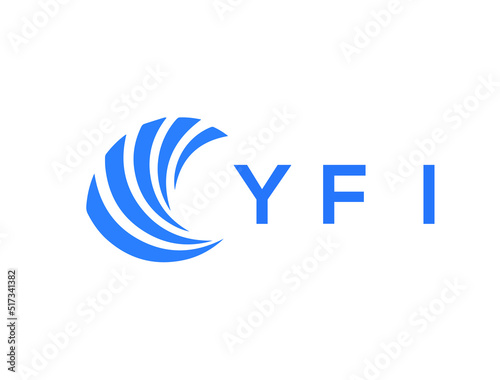 YFI Flat accounting logo design on white background. YFI creative initials Growth graph letter logo concept. YFI business finance logo design.
 photo