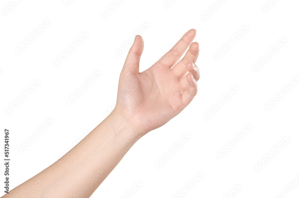 Woman hand gesturing isolated on white background Woman hand gesturing isolated on white background