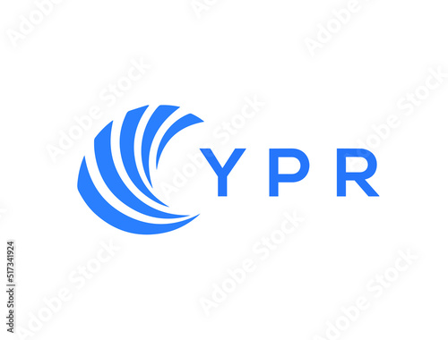 YPR Flat accounting logo design on white background. YPR creative initials Growth graph letter logo concept. YPR business finance logo design. 
