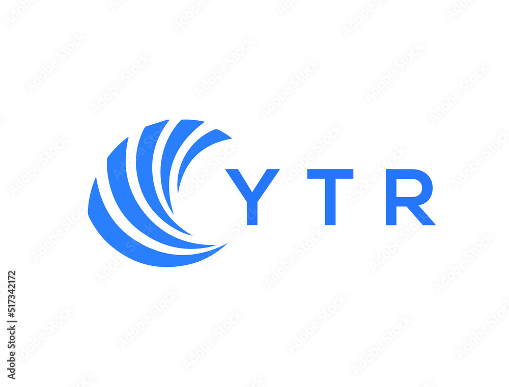 YTR Flat accounting logo design on white background. YTR creative initials Growth graph letter logo concept. YTR business finance logo design.
