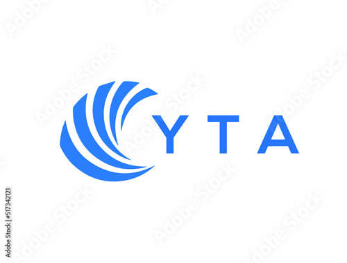 YTA Flat accounting logo design on white background. YTA creative initials Growth graph letter logo concept. YTA business finance logo design.
 photo