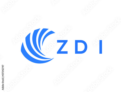 ZDI Flat accounting logo design on white background. ZDI creative initials Growth graph letter logo concept. ZDI business finance logo design.
