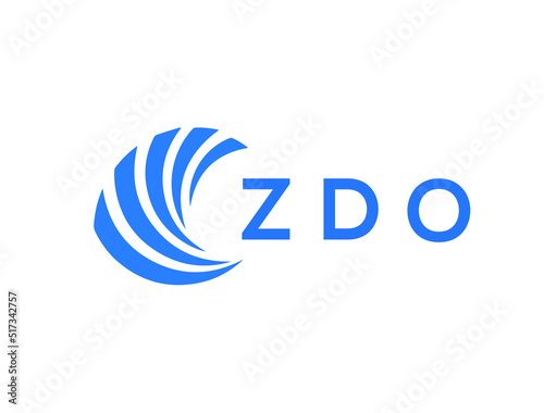 ZDO Flat accounting logo design on white background. ZDO creative initials Growth graph letter logo concept. ZDO business finance logo design.
 photo