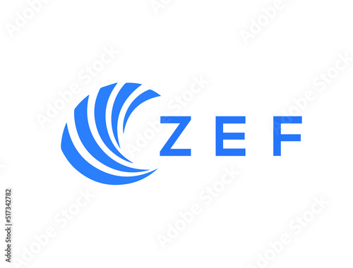 ZEF Flat accounting logo design on white background. ZEF creative initials Growth graph letter logo concept. ZEF business finance logo design.
 photo