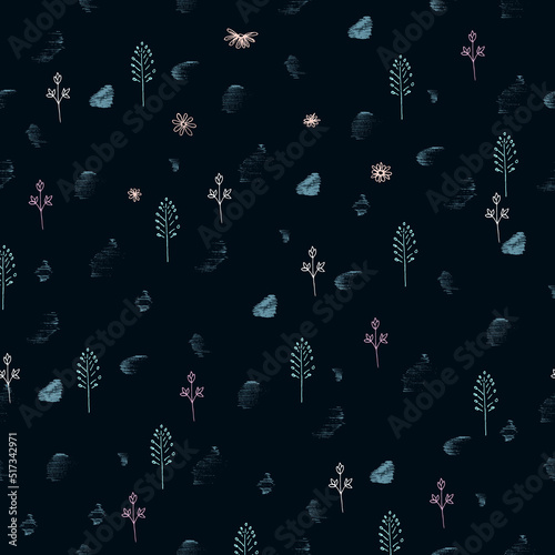 Vector floral simple modern pattern