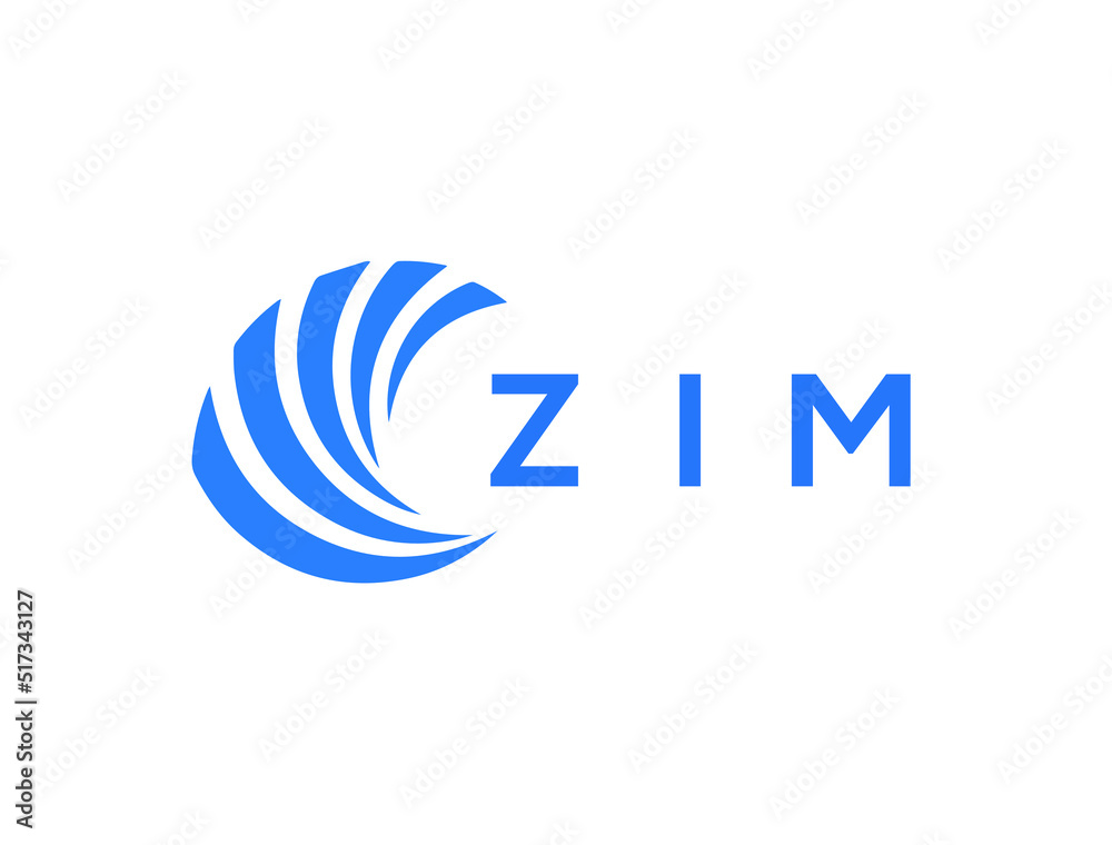 ZIM Flat accounting logo design on white background. ZIM creative initials Growth graph letter logo concept. ZIM business finance logo design.
 - obrazy, fototapety, plakaty 