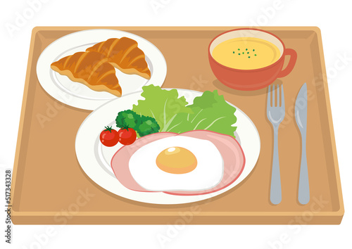 朝食／朝ごはん／洋食／ハムエッグ