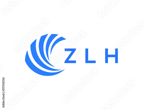 ZLH Flat accounting logo design on white background. ZLH creative initials Growth graph letter logo concept. ZLH business finance logo design.
 photo