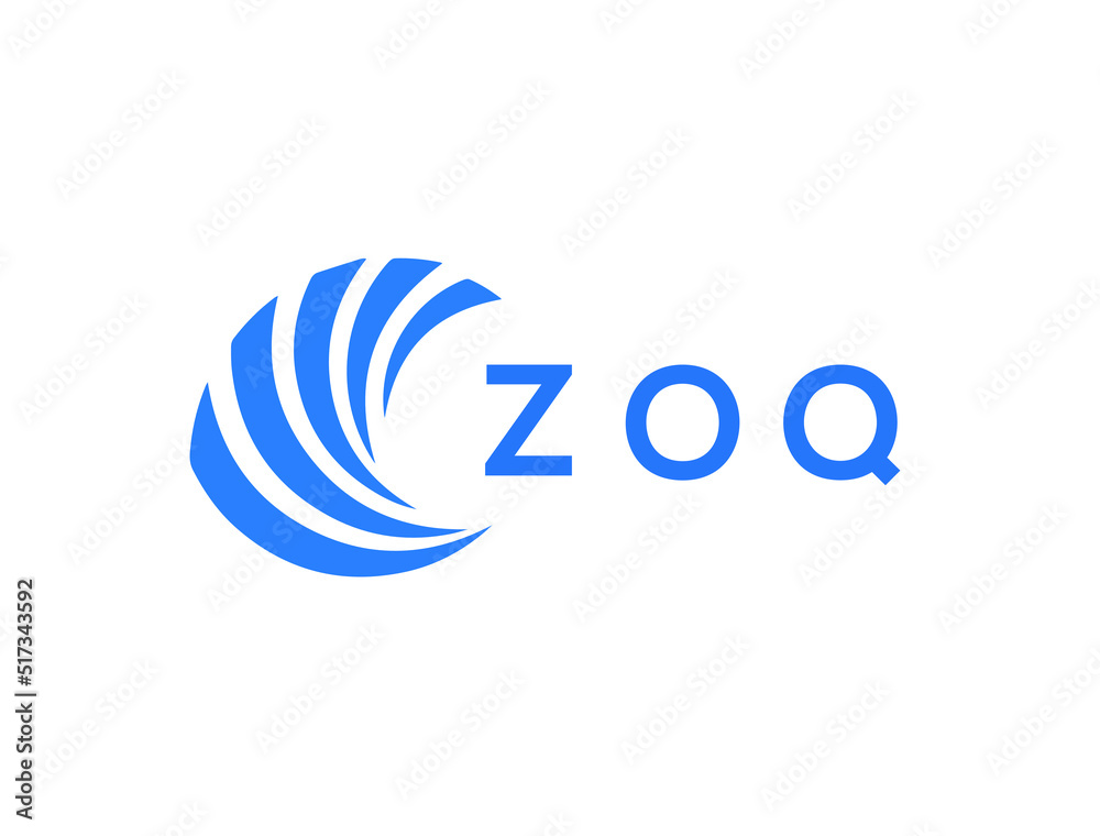 ZOQ Flat accounting logo design on white background. ZOQ creative initials Growth graph letter logo concept. ZOQ business finance logo design.
