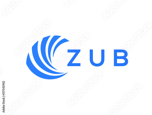 ZUB Flat accounting logo design on white background. ZUB creative initials Growth graph letter logo concept. ZUB business finance logo design.
