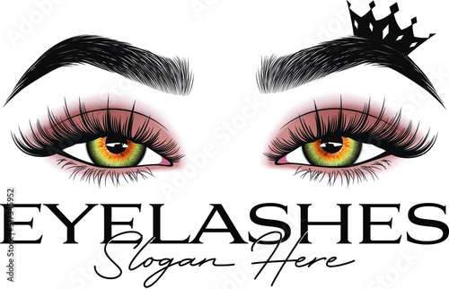 Mink Fur Pretty Eye lashes - Eyelashes Logo - Detailed Eyes