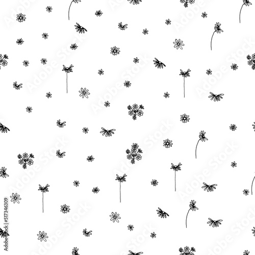 Vector floral simple modern pattern