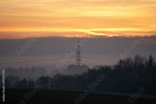 Strommast im winterlichen Nebel © Michael
