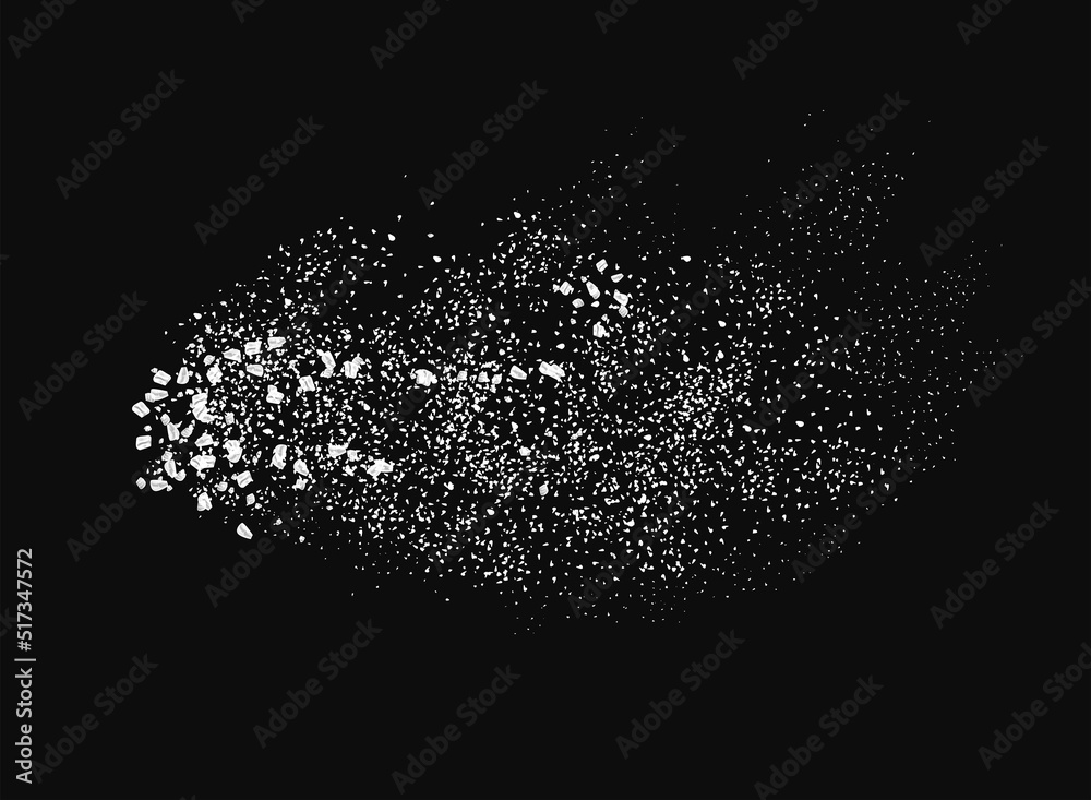 A scattering of crystals of sugar or salt. Realistic vector illustration isolated on transparent background. A scattering of crystals of sugar or salt. Realistic vector illustration isolated on transparent background.