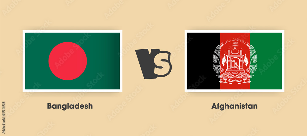 Bangladesh vs Afghanistan flags placed side by side. Creative stylish ...