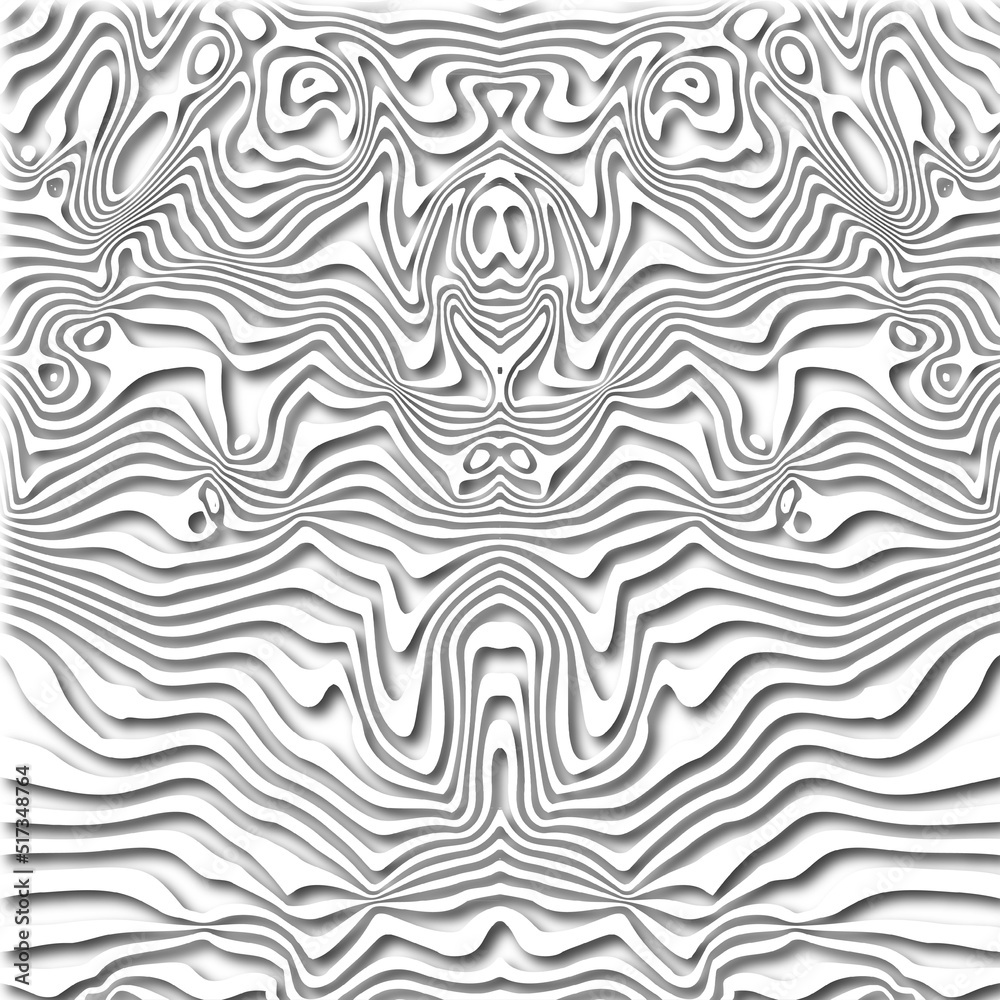 A wavy tribal pattern is featured in a paper-cutout style abstract background illustration. A wavy tribal pattern is featured in a paper-cutout style abstract background illustration.