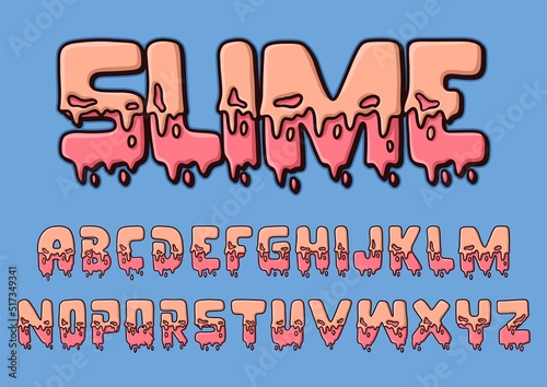Melted Alphabet Slime Cartoon vector Illustration