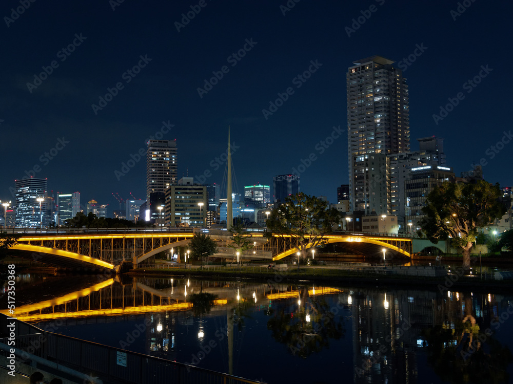 Obraz premium 天神橋橋脚夜景