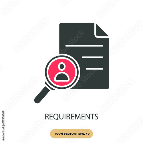 requirements icons  symbol vector elements for infographic web