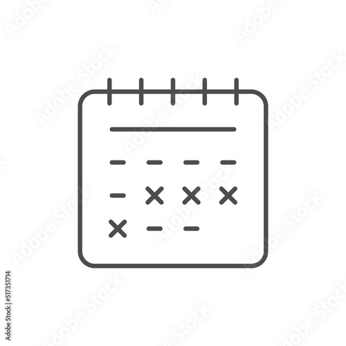 Calendar period line outline icon