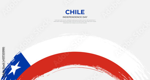 Abstract brush flag of Chile in rounded brush stroke effect vector illustration