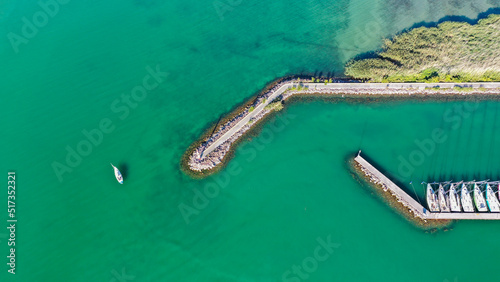 aerial view port on the shore of Balaton