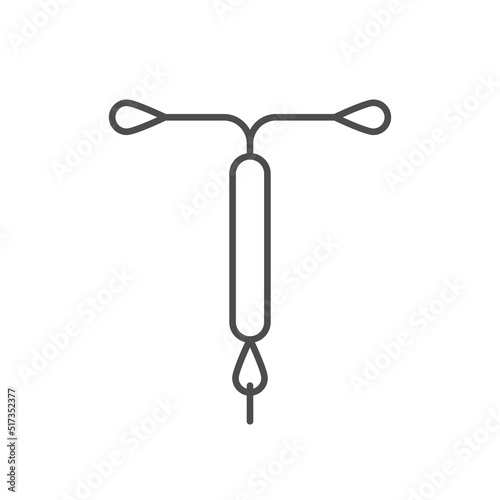 Iud contraceptive line outline icon