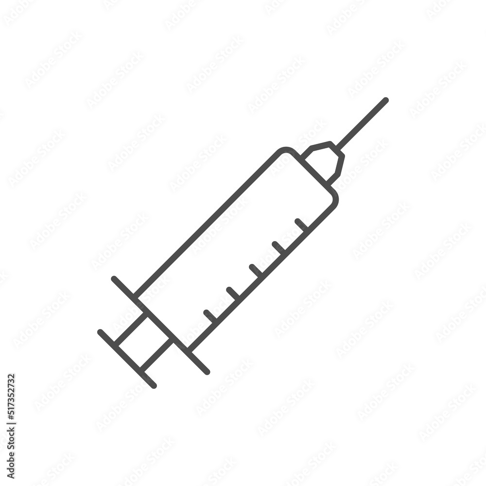 Syringe with needle line icon