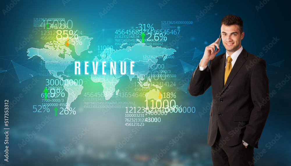 Businessman thinking about market concept concept Businessman thinking about market concept concept