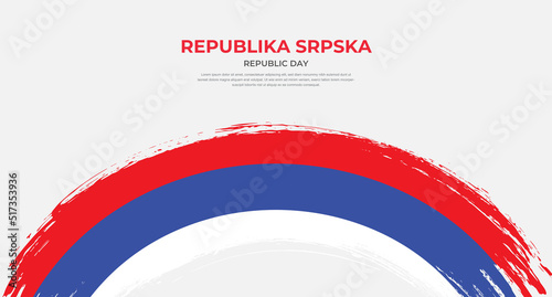 Abstract brush flag of Republika Srpska in rounded brush stroke effect vector illustration
