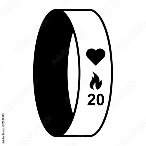 Wristband for healthy lifestyle vector icon design, Wearable technology symbol, Personal Internet of Things Sign, tech togs stock illustration, Smart bracelet Concept