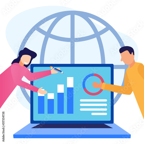 Illustration vector graphic cartoon character of international financial growth