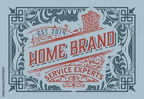 Western card with vintage style