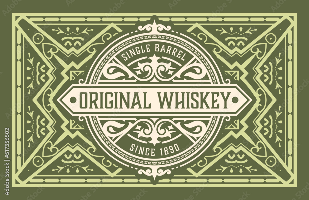 Obraz premium Whiskey label with old frames