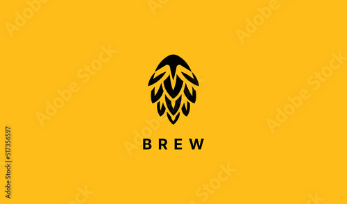 Abstract Wheat Barley Logo. Usable for Brewing Business and Branding Logos. Flat Vector Logo Design Template Element.