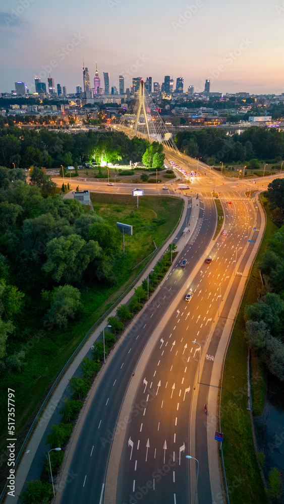 Warszawa Panorama z mostu Świętokrzyskiego