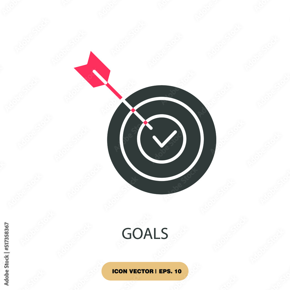 goals icons  symbol vector elements for infographic web