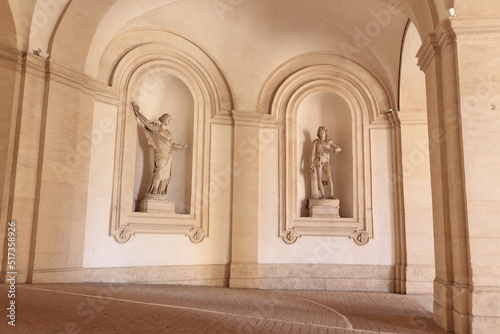 Photography Palazzo Barberini Portico Detail with Statues in Rome, Italy