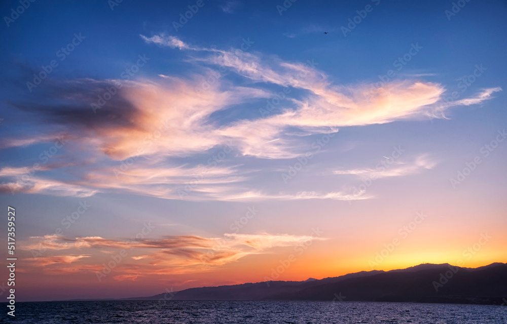 Santa Monica beach California sunset