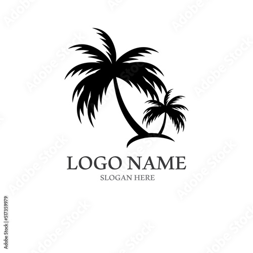 Palm tree summer logo template