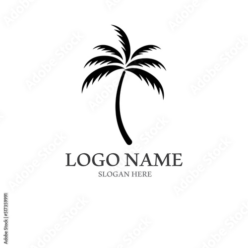 Palm tree summer logo template