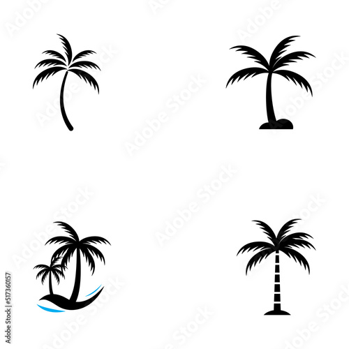 Palm tree summer logo template