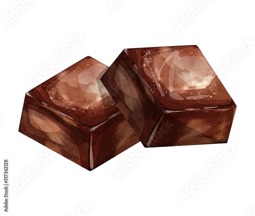 Chocolate watercolor vector on white background