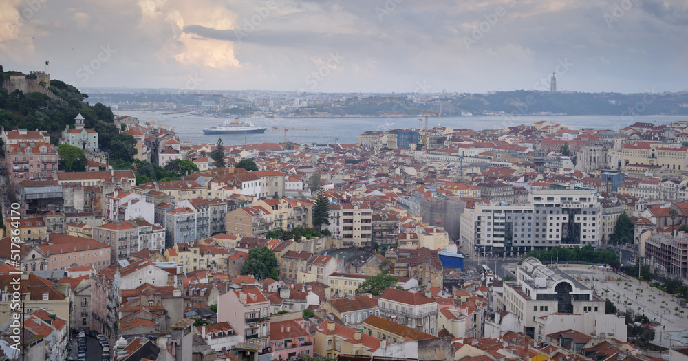 Zdjęcie Lizbony z góry, panorama Lizbony