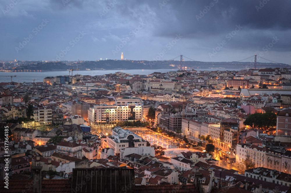 Zdjęcie Lizbony z góry, panorama Lizbony