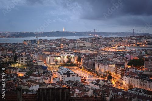 Zdjęcie Lizbony z góry, panorama Lizbony © Robert