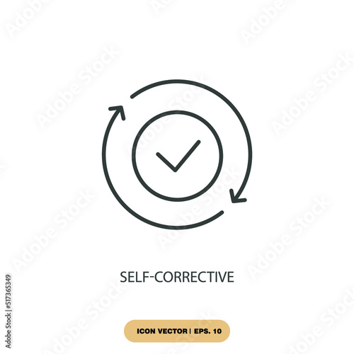 self-corrective icons  symbol vector elements for infographic web