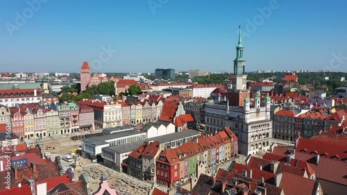 Beautiful architecture of the Main Square in Poznan at summer. Poland