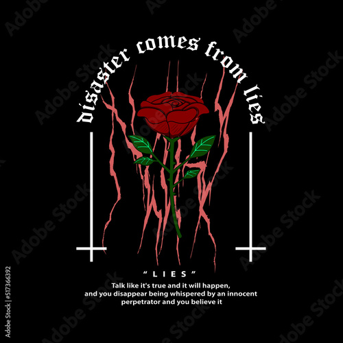 Rose streetwear design vector