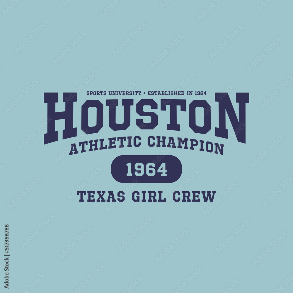Athletic team state of Houston, Texas. Typography graphics for sportswear and apparel. Vector print design. Athletic team state of Houston, Texas. Typography graphics for sportswear and apparel. Vector print design.